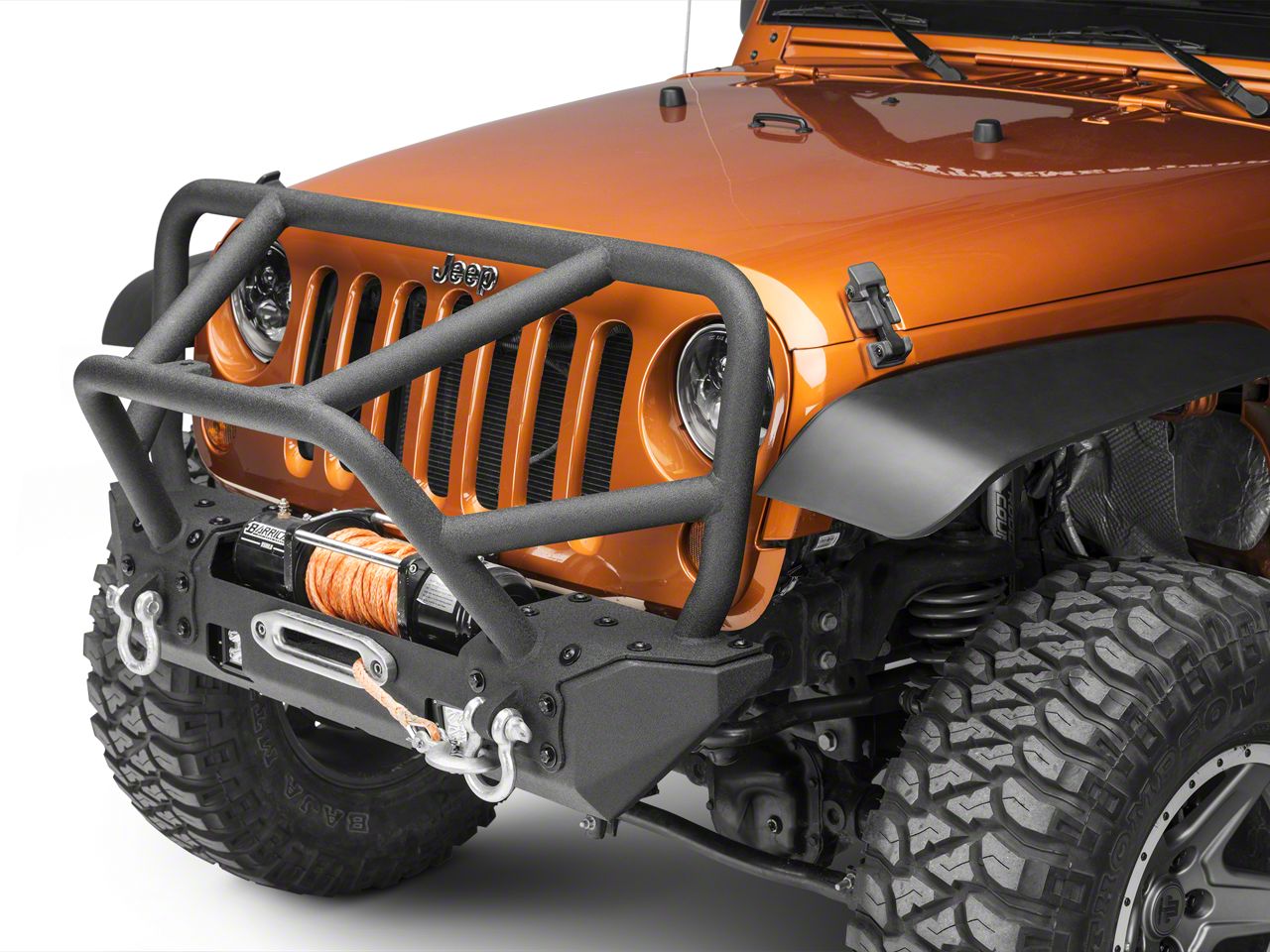 RedRock Jeep Wrangler Juggernaut Stubby Front Bumper with LED Lights ...