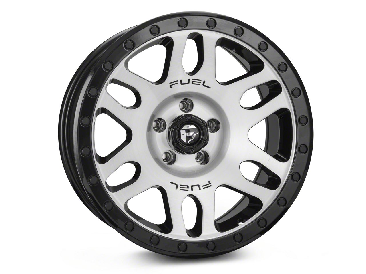 Fuel Wheels Jeep Wrangler RECOIL Black Machined Wheel 17x8.5