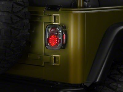 LED Tail Lights; Chrome Housing; Platinum Smoked Lens (87-06 Jeep Wrangler YJ, TJ)