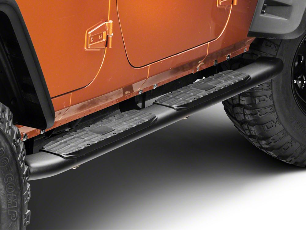 RedRock Pinnacle Oval Bent End Side Step Bars; Textured