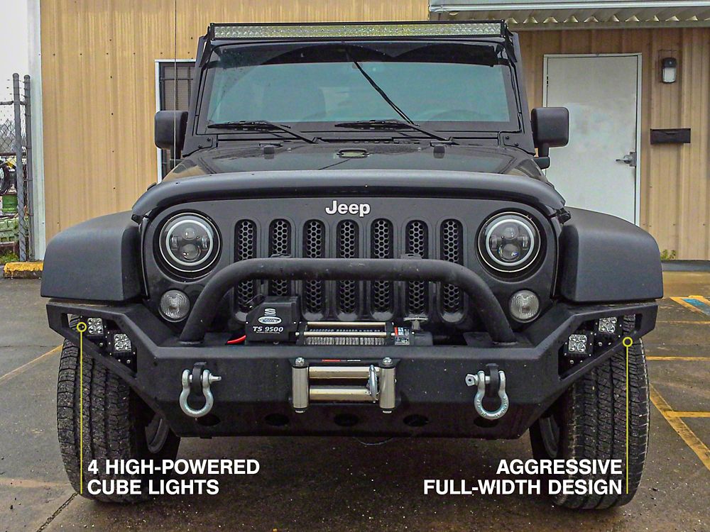 Barricade Trail Force HD Full Width Front Bumper with LED Lights (0718