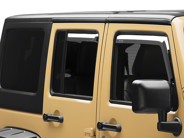 Putco Element Chrome Window Visors; Front and Rear (07-18 Jeep Wrangler JK 4-Door)