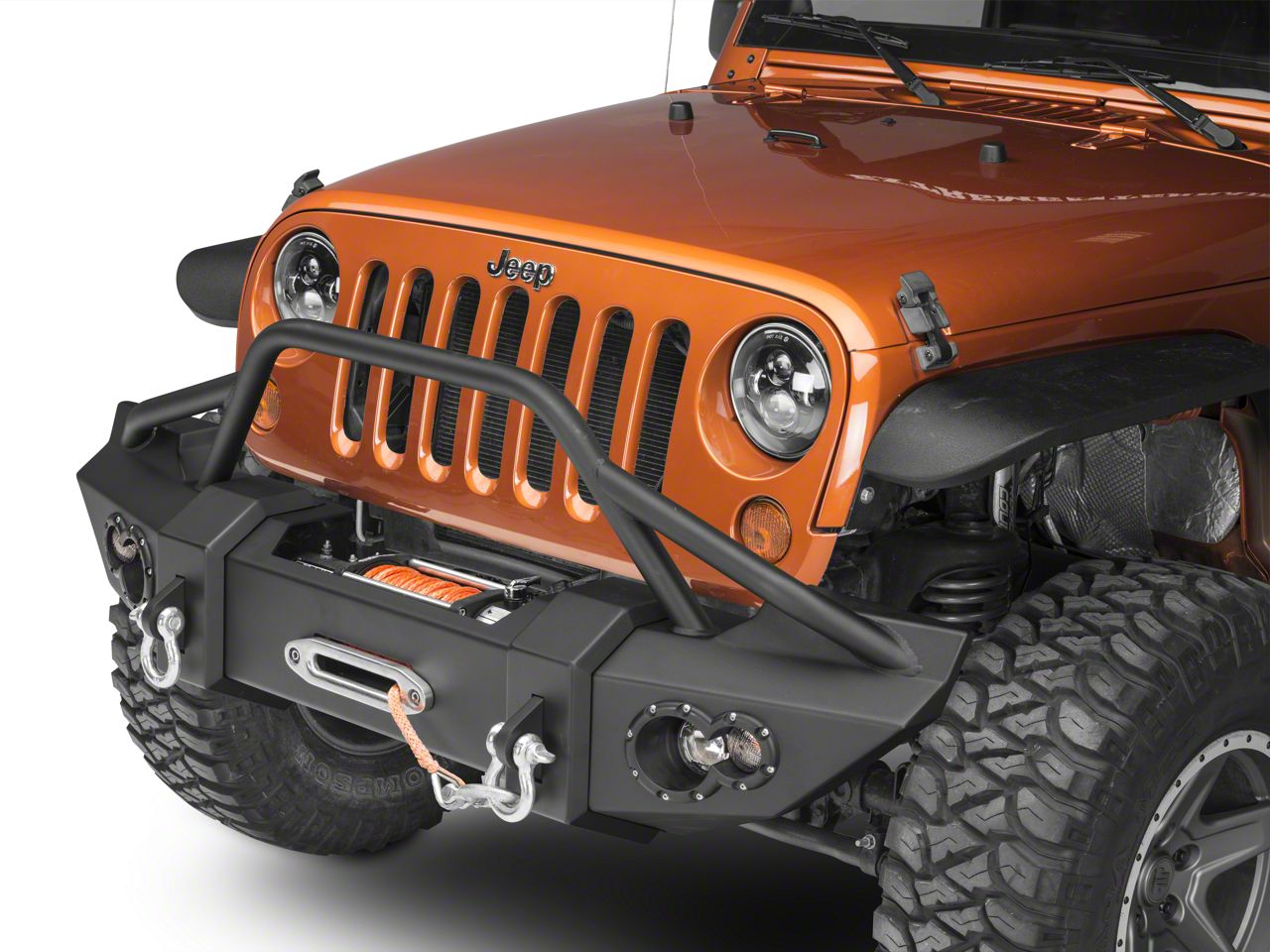 Fab Fours Jeep Wrangler Lifestyle Winch Front Bumper w/ Guard JK07 ...