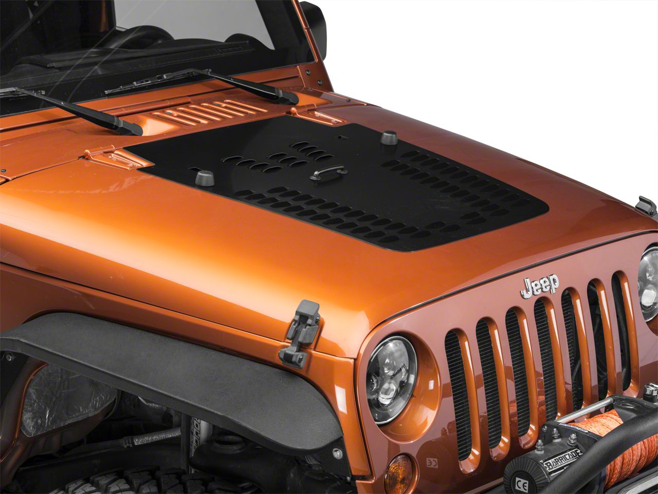 Hyline Offroad Jeep Wrangler One Piece Hood Louver Panel - Semi Gloss ...