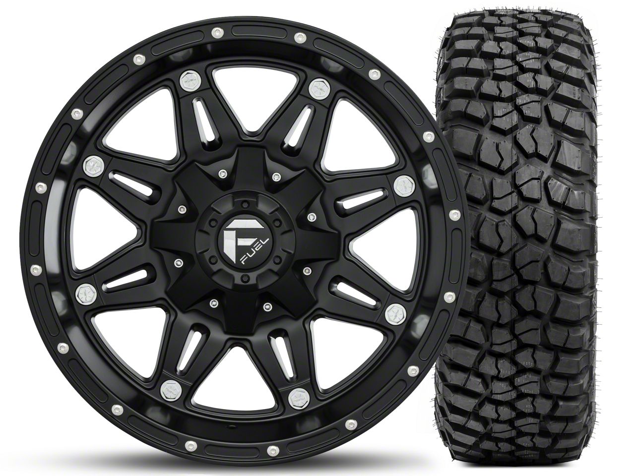 Fuel Wheels Jeep Wrangler Fuel Hostage Matte Black 17x9 and BF Goodrich