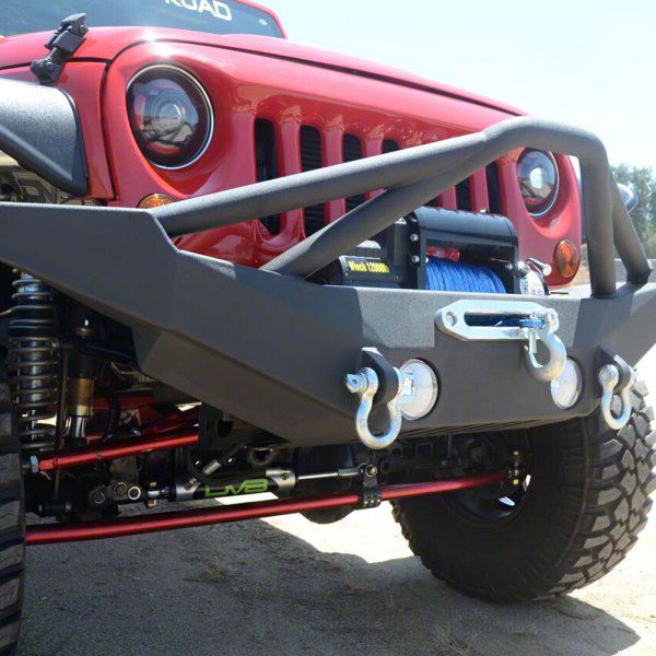 DV8 Off-Road Jeep Wrangler FS-10 Steel Full Width Front Bumper w/ Skid ...