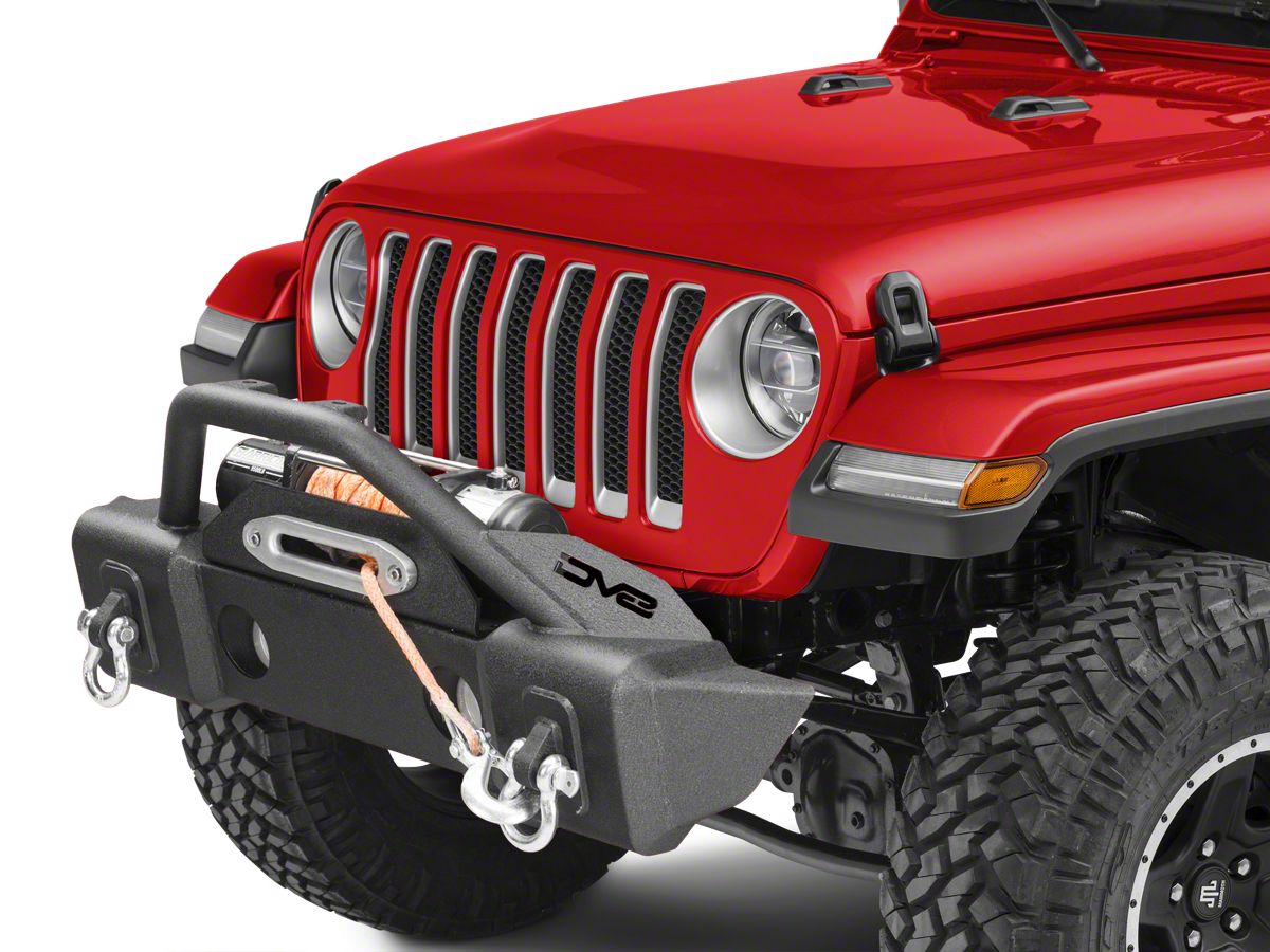 DV8 Offroad Jeep Wrangler FS-13 Hammer Forged Stubby Front Bumper with Fog  Light Provisions FBSHTB-13 (18-23 Jeep Wrangler JL) - Free Shipping