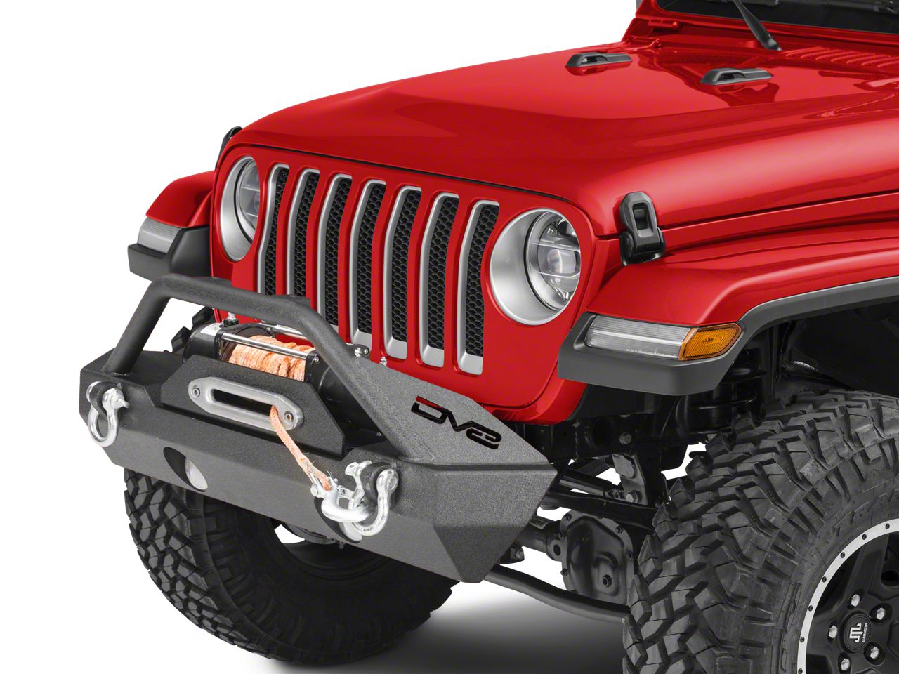 DV8 Offroad Jeep Wrangler FS-15 Hammer Forged Stubby Front Bumper with ...