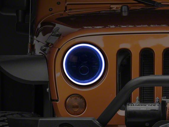 Oracle Jeep Wrangler LED Waterproof Headlight Halo Conversion Kit - White  3943-001 (07-18 Jeep Wrangler JK)
