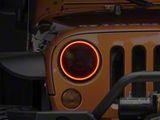 Oracle Waterproof Surface Mount LED Halo Headlight Kit; Amber (07-18 Jeep Wrangler JK)