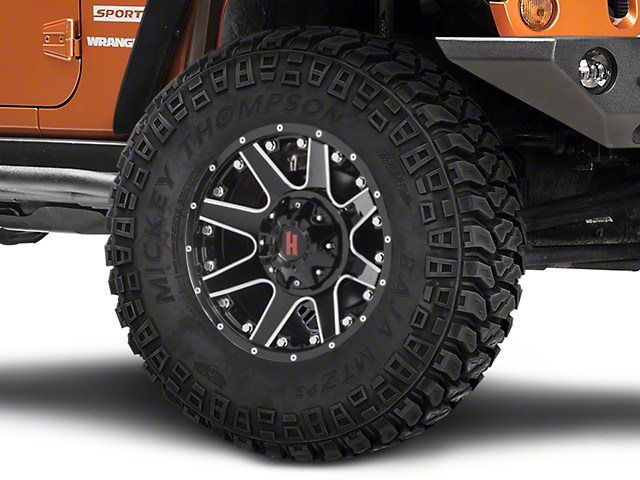 Havok Off-Road H-102 Black Machined Wheel; 18x9 (07-18 Jeep Wrangler JK)