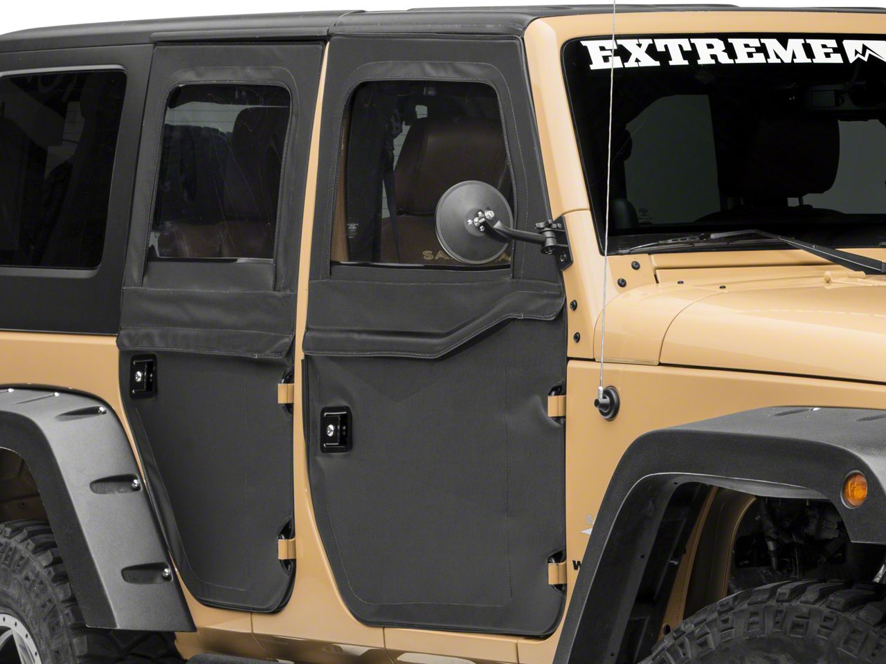 Bestop Jeep Wrangler 2-Piece Full Fabric Doors - Black Diamond J105246  (07-18 Jeep Wrangler JK)