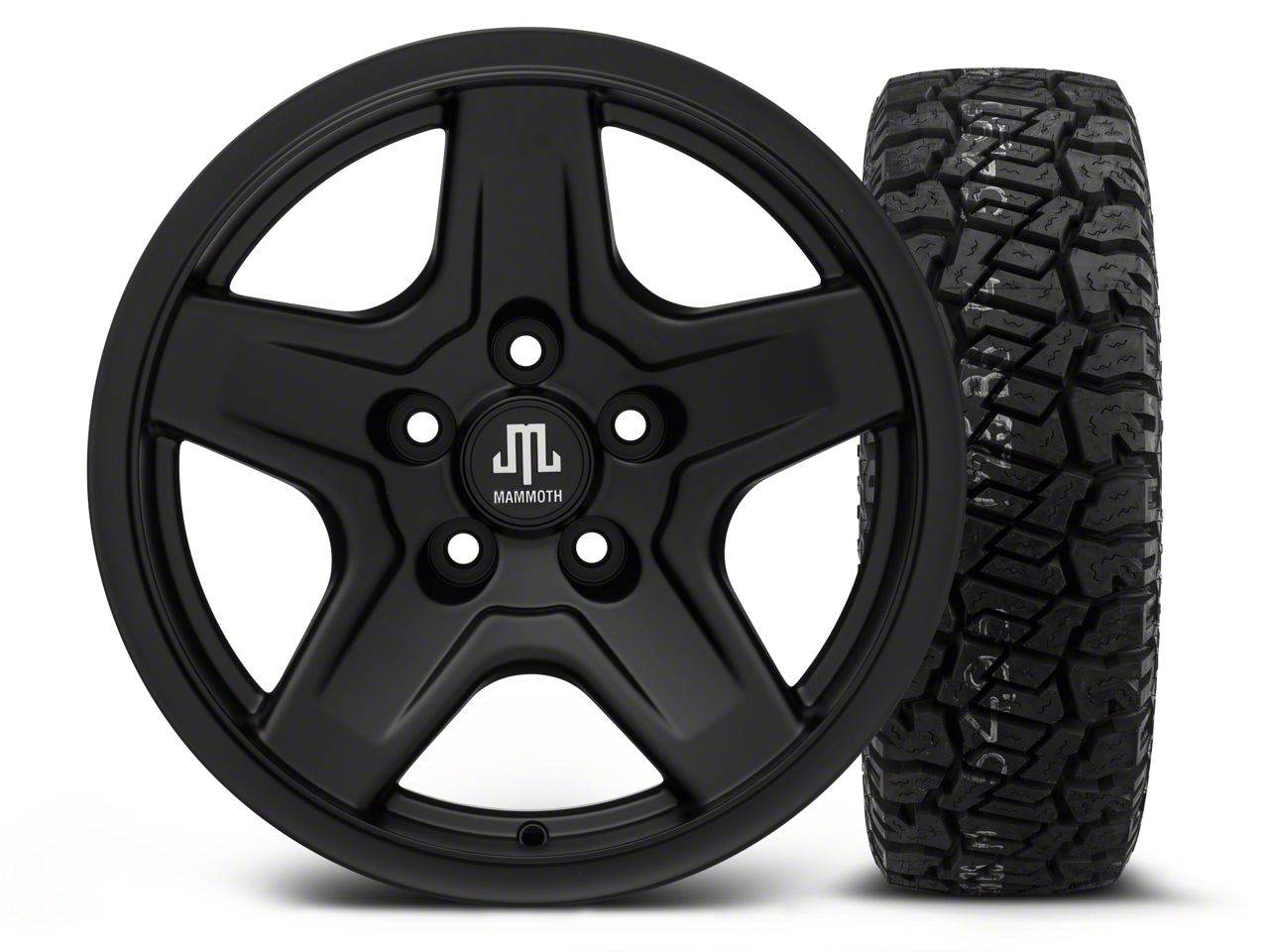 Mammoth Jeep Wrangler Boulder Black 16x8 Wheel Dick Cepek Fun Country 265 75r16 Tire Kit J 87 06 Jeep Wrangler Yj Tj