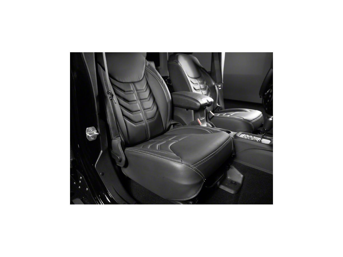 Star Fabricating 458 Style Leather Interior Kit Charcoal W Silver Stitching 13 16 Jeep Wrangler Jk