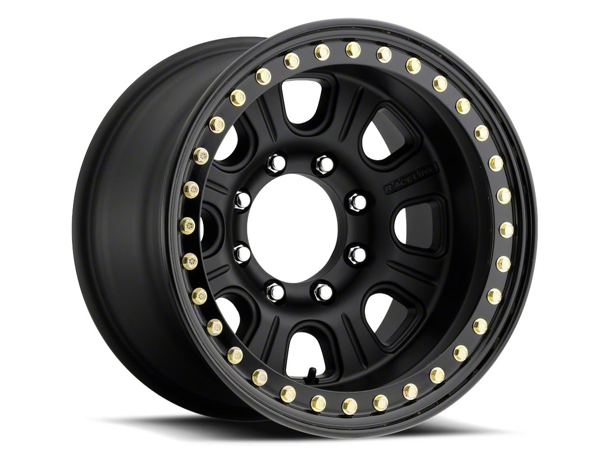 Raceline Jeep Wrangler ST Avenger Beadlock Machined & Black Wheels