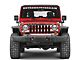 SEC10 Distressed American Flag Grille Decal; Matte Black and White (07-18 Jeep Wrangler JK)