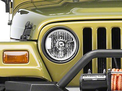 Rugged Ridge Jeep Wrangler 7 in. Round Crystal H2 Conversion Headlight -  Pair w/ Bulbs  (97-06 Jeep Wrangler TJ)