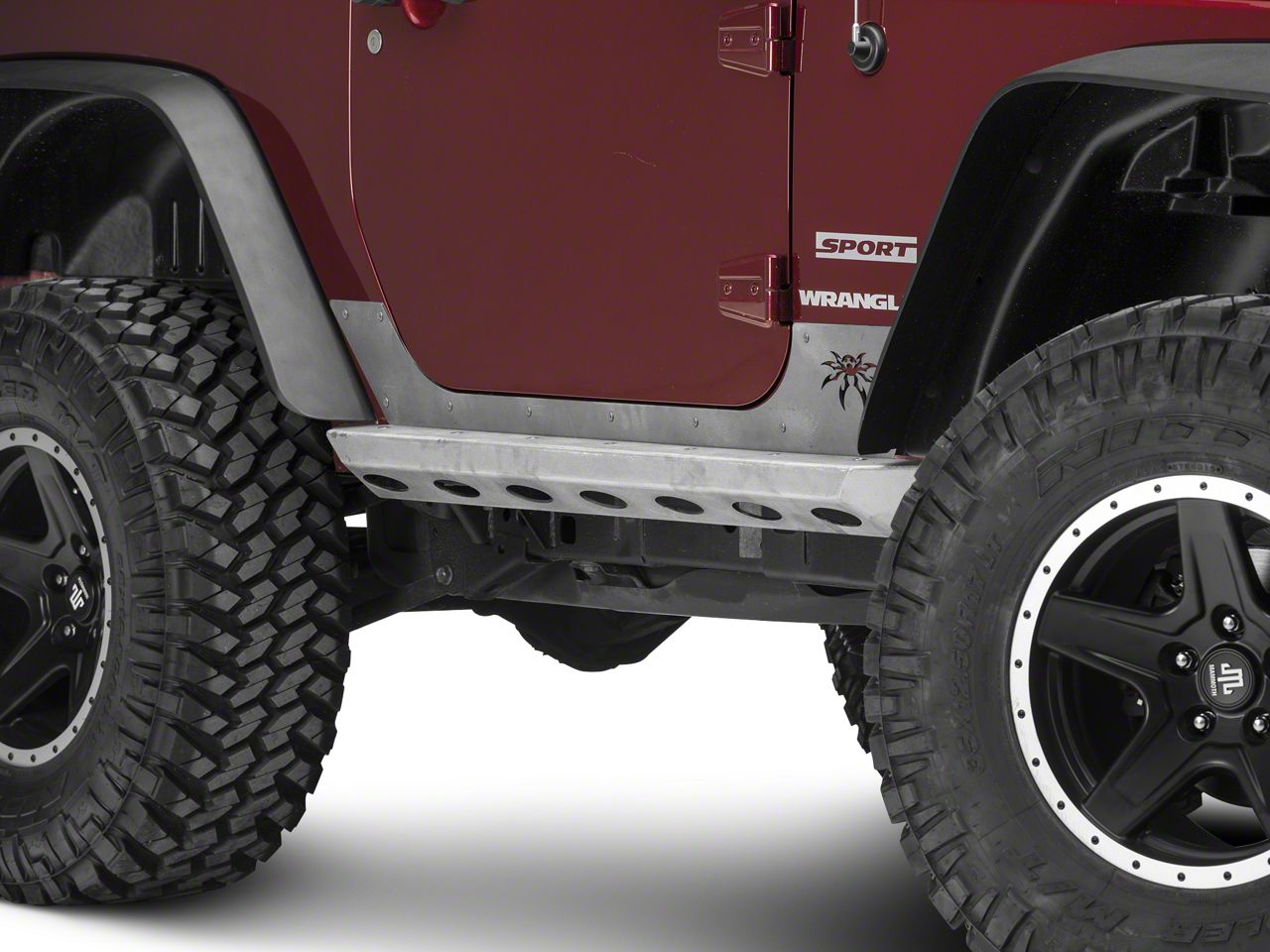 Poison Spyder Jeep Wrangler Brawler Rockers - Bare Steel J106711 (07-18 ...