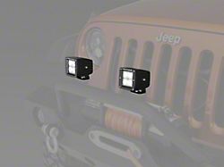 Raxiom 3-Inch Square 4-LED Off Road Light; Flood Beam (Universal; Some Adaptation May Be Required)