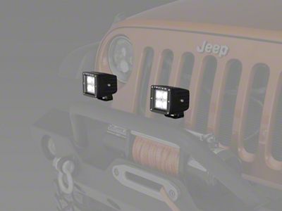 Raxiom 3-Inch Square 4-LED Off Road Light; Spot Beam (Universal; Some Adaptation May Be Required)