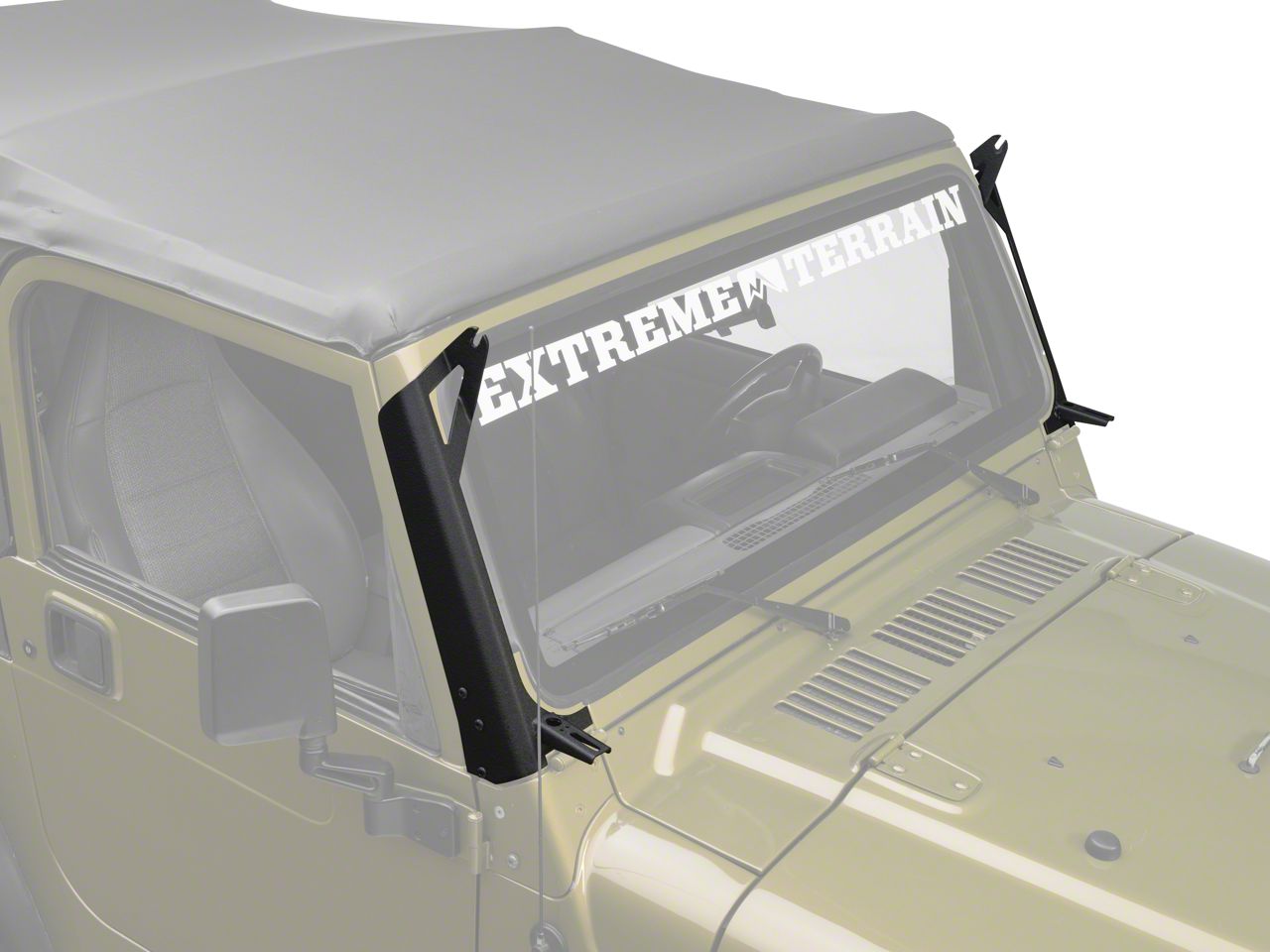 Raxiom Jeep Wrangler 50 in. LED Light Bar Windshield Mount w/ Auxilliary  Bracket J106746 (97-06 Jeep Wrangler TJ)