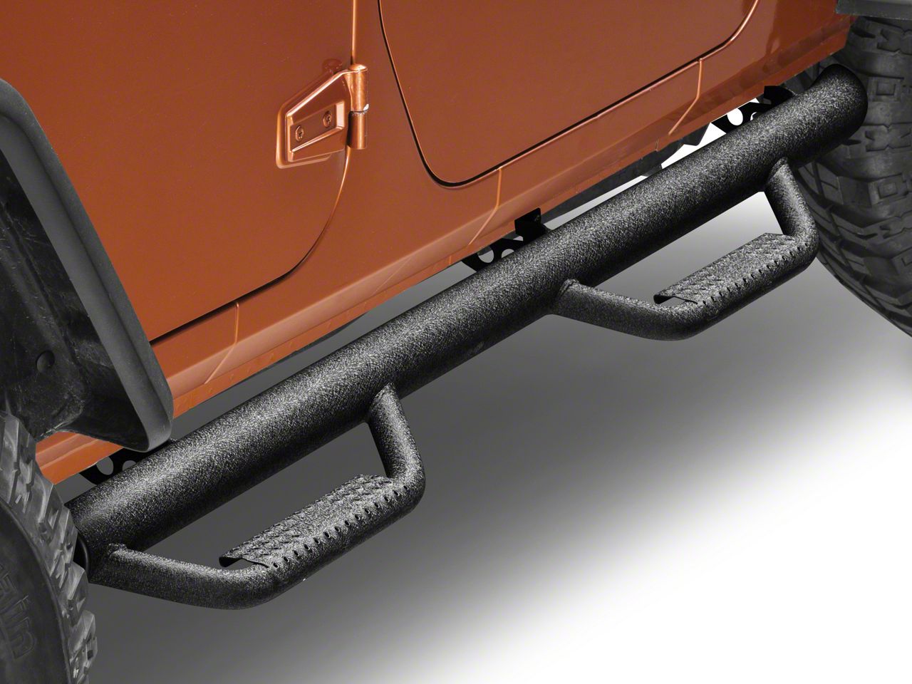 Smittybilt Jeep Wrangler Nerf Side Step Bars; Textured Black J0764