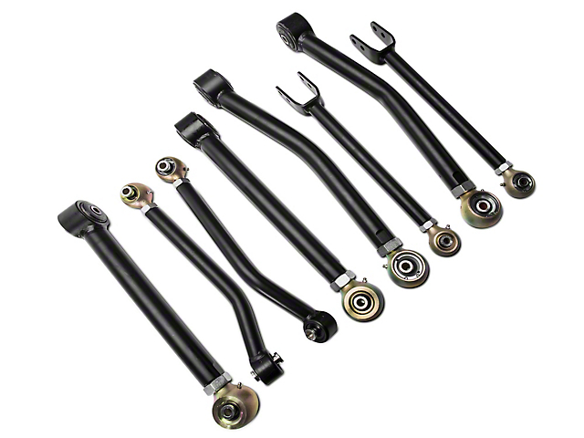 Mammoth Adjustable Front and Rear Short Control Arms for 3+ Inch Lift (07-18 Jeep Wrangler JK)