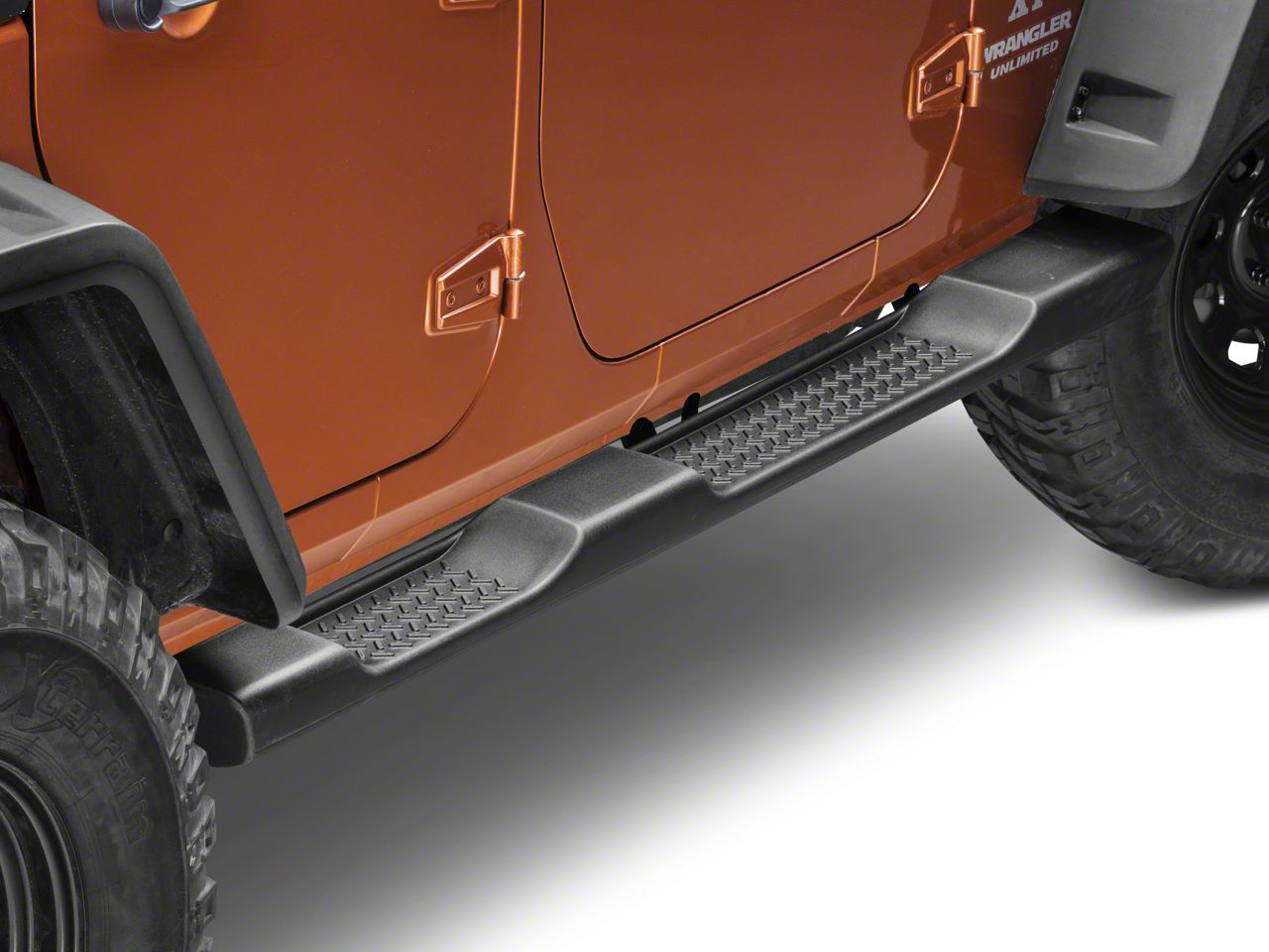 Mopar Jeep Wrangler Factory Style Molded Side Step Bars; Black 82210571AD  (07-18 Jeep Wrangler JK 4-Door) - Free Shipping