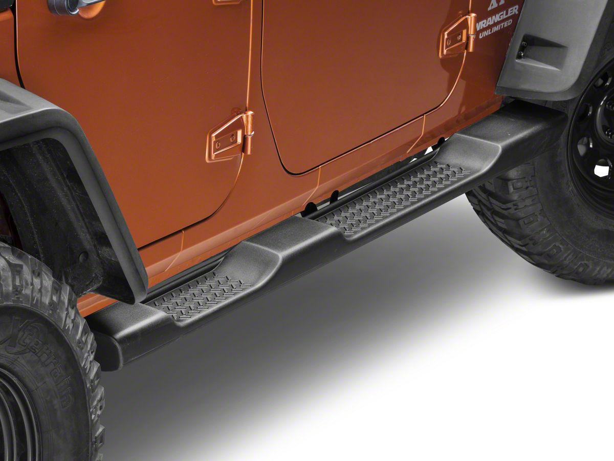 Mopar Jeep Wrangler Factory Style Molded Side Step Bars; Black 82210571AD ( 07-18 Jeep Wrangler JK 4-Door) - Free Shipping