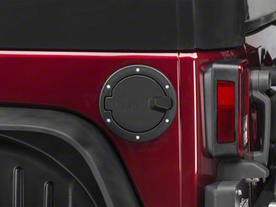 Mopar Fuel Door with Jeep Logo; Satin Black (07-18 Jeep Wrangler JK)