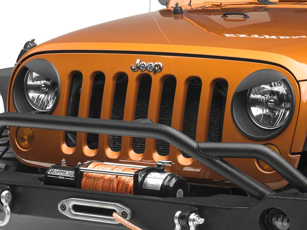 RedRock Angry Eyes Headlight Conversion; Black (07-18 Jeep Wrangler JK ...