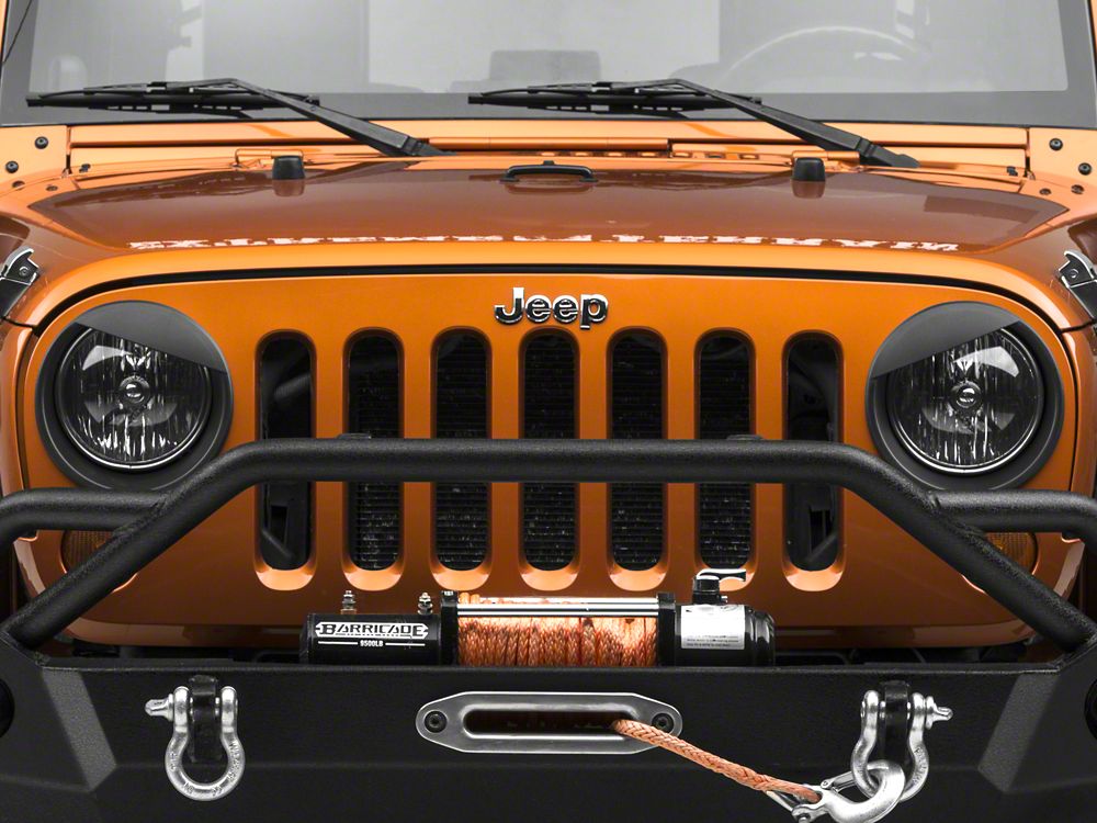 RedRock Angry Eyes Headlight Conversion; Black (07-18 Jeep Wrangler JK ...