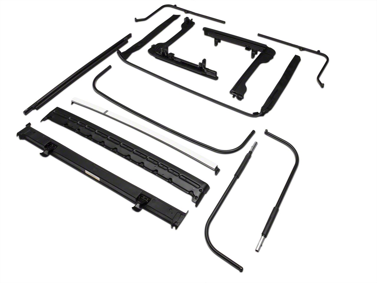 Bestop Jeep Wrangler OE Style Soft Top Replacement Bow and Frame Kit  55000-01 (07-18 Jeep Wrangler JK 2-Door) - Free Shipping