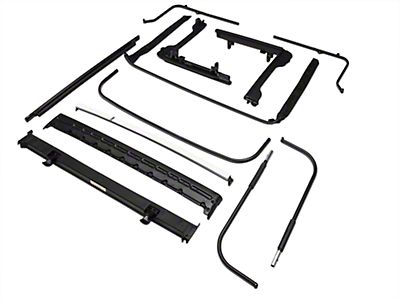 Bestop Jeep Wrangler OE Style Soft Top Replacement Bow and Frame Kit  55000-01 (07-18 Jeep Wrangler JK 2-Door) - Free Shipping