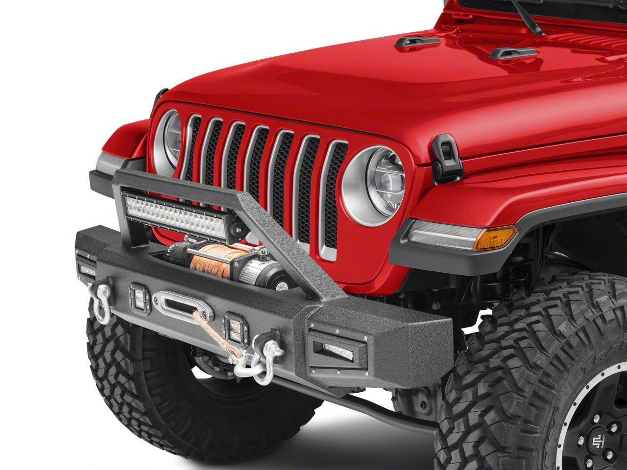 Barricade Jeep Wrangler Vision Series Front Bumper with LED Fog Lights ...