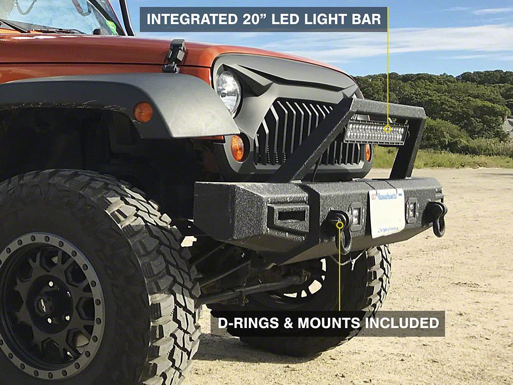 Barricade Vision Series Front Bumper with LED Fog Lights, Work Lights