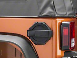Rugged Ridge Elite Non-Locking Fuel Door; Black (07-18 Jeep Wrangler JK)
