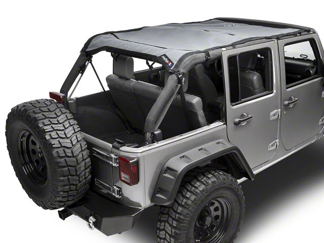 JTopsUSA Safari Mesh Top; Shiny Gray (07-18 Jeep Wrangler JK 4-Door)