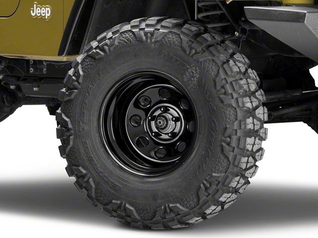 Pro Comp Wheels Steel Series 97 Rock Crawler Gloss Black Wheel; 15x10 (97-06 Jeep Wrangler TJ)