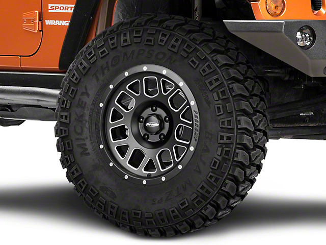 Pro Comp Wheels Vertigo Satin Black Milled Wheel; 17x9 (07-18 Jeep Wrangler JK)
