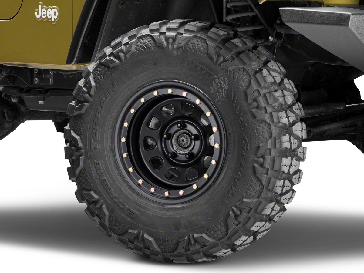 Pro Comp Wheels Jeep Wrangler Steel Series 252 Street Lock Flat Black Wheel;  15x8 252-5865F (97-06 Jeep Wrangler TJ)
