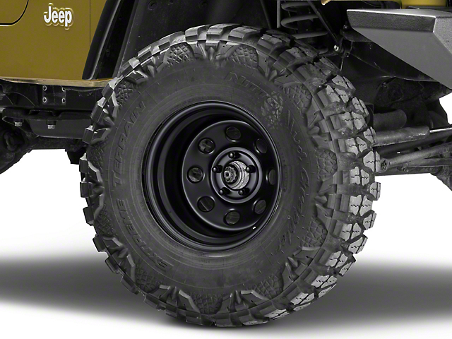 Pro Comp Wheels Steel Series 97 Rock Crawler Flat Black Wheel; 15x10 (97-06 Jeep Wrangler TJ)