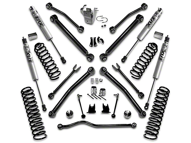 SuperLift 4-Inch Suspension Lift Kit with Reflex Control Arms and Shocks (07-18 Jeep Wrangler JK 2-Door)