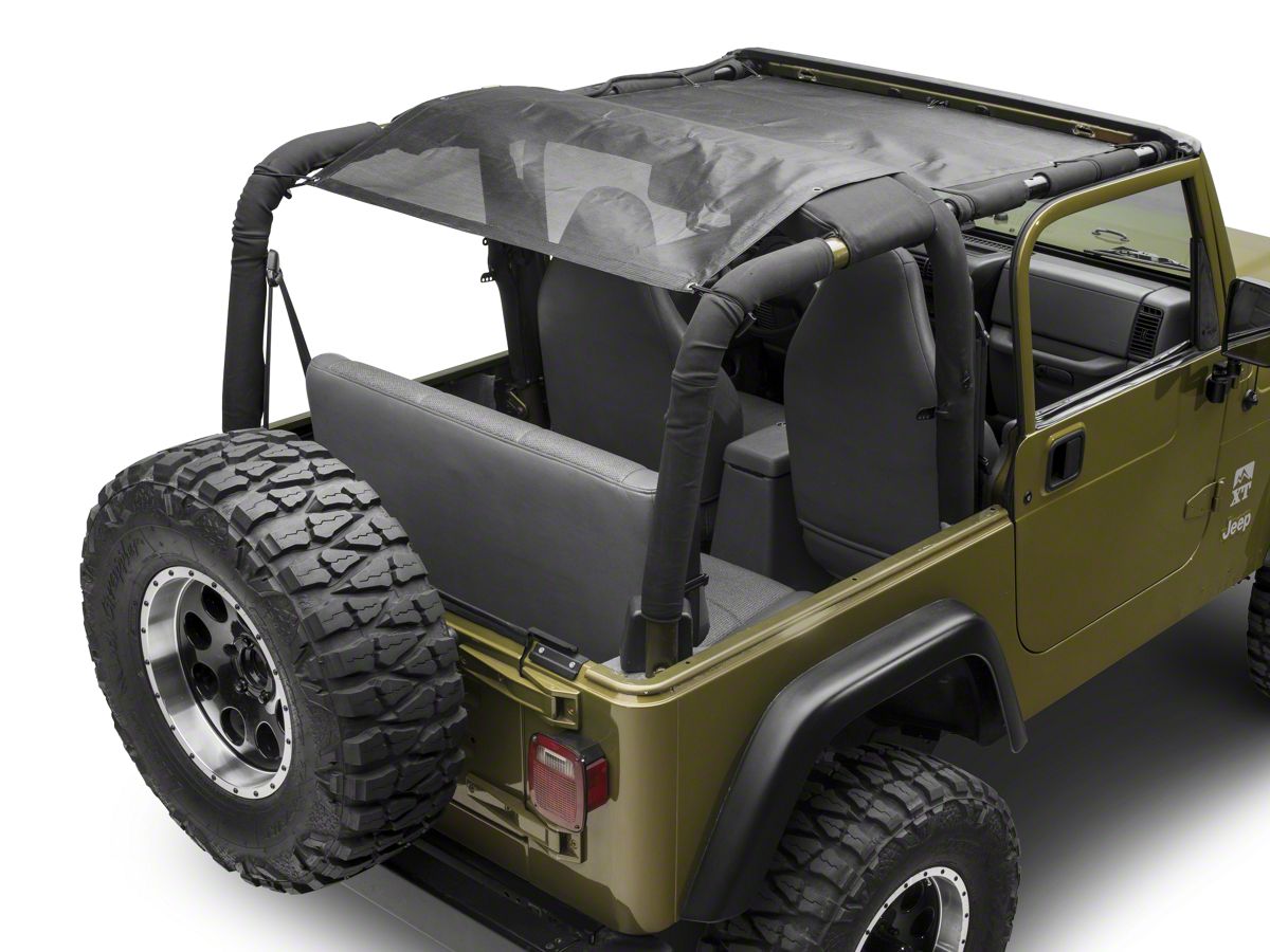 Smittybilt Jeep Wrangler Cloak Extended Mesh Top - Black 95600 (97-06 Jeep  Wrangler TJ)