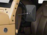 Barricade Rectangular Adventure Mirrors; Textured Black (66-26 Jeep CJ5, CJ7, Wrangler YJ, TJ, JK & JL)