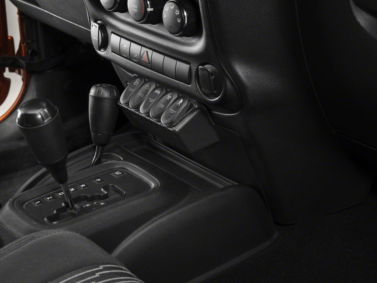 Rugged Ridge Lower Switch Panel with Etched Rocker Switches (11-18 Jeep  Wrangler JK w/ Automatic Transmission)