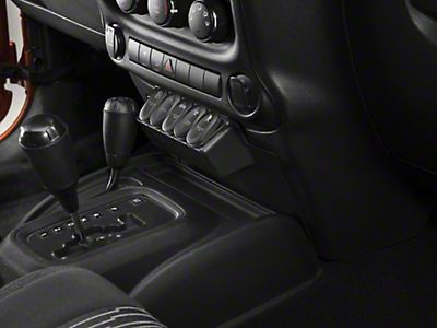Rugged Ridge Jeep Wrangler Lower Switch Panel with Etched Rocker Switches   (11-18 Jeep Wrangler JK w/ Automatic Transmission)