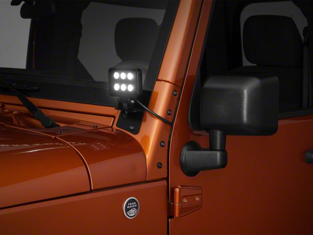 Putco 4-Inch Luminix High Power Block LED Lights with Windshield Mounting Brackets (07-18 Jeep Wrangler JK)