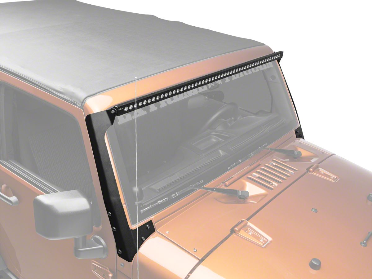 Jeep Wrangler 50 Inch Luminix Led Light Bar With Windshield Mounting Brackets 07 18 Jeep Wrangler Jk