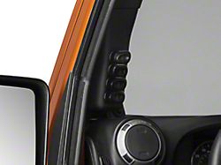 Rugged Ridge A-Pillar Switch Pod Kit with Etched Rocker Switches; Left Side (11-18 Jeep Wrangler JK)